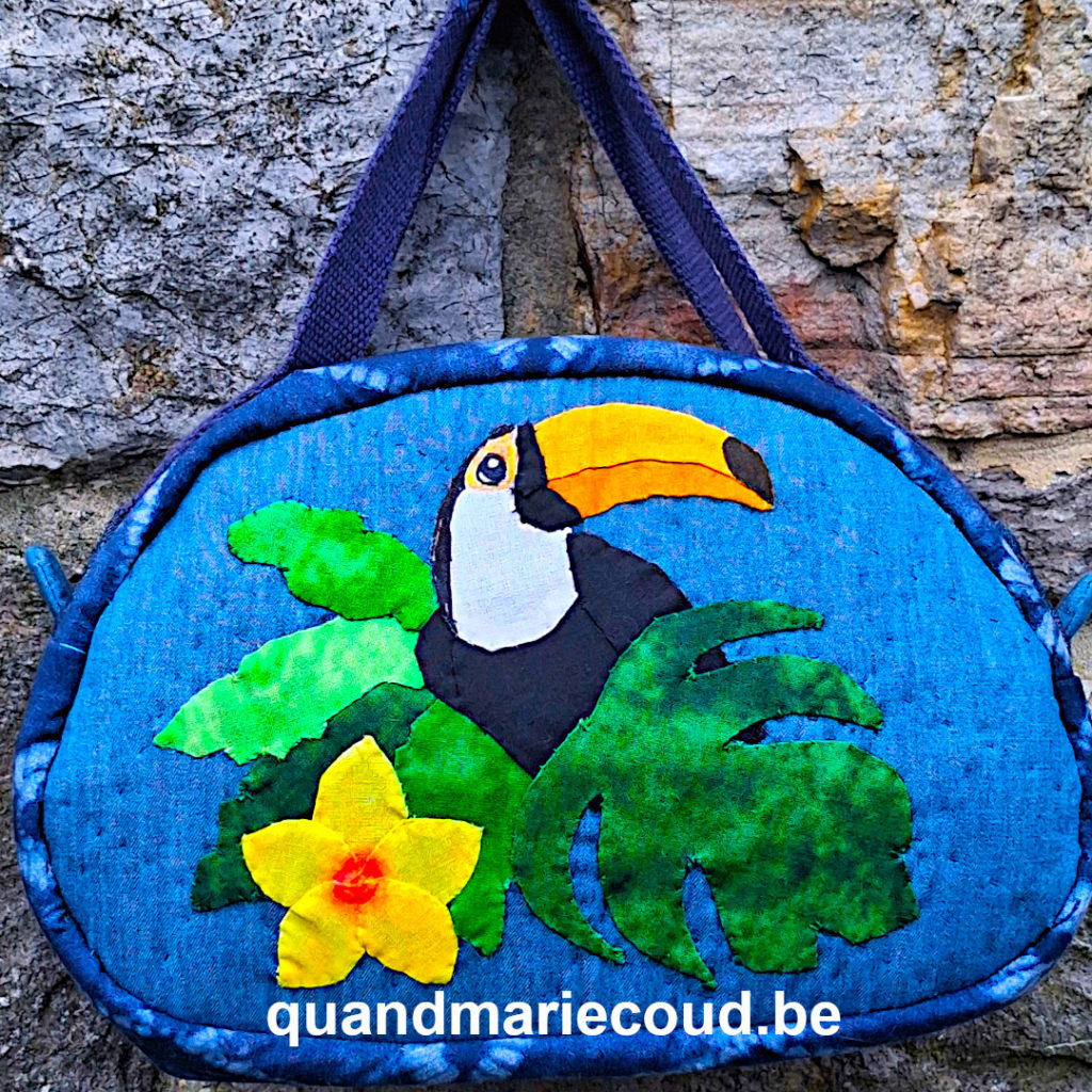 sac toucan en appliqué traditionnel