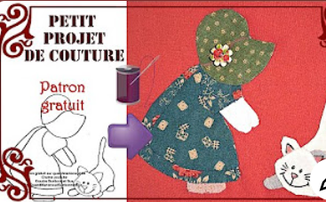 vignette du tutoriel coudre un dessin de fillette et de chat joueur